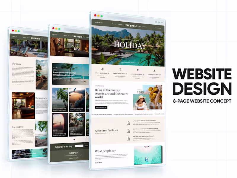 Cover image for Website Design in Figma. 4 Pages