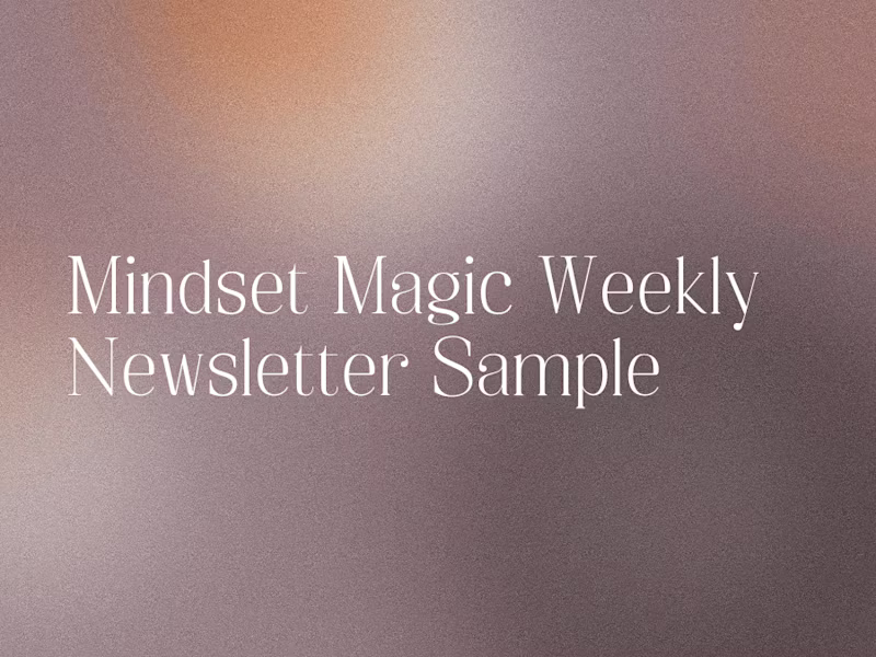 Cover image for Weekly Newsletter Sample