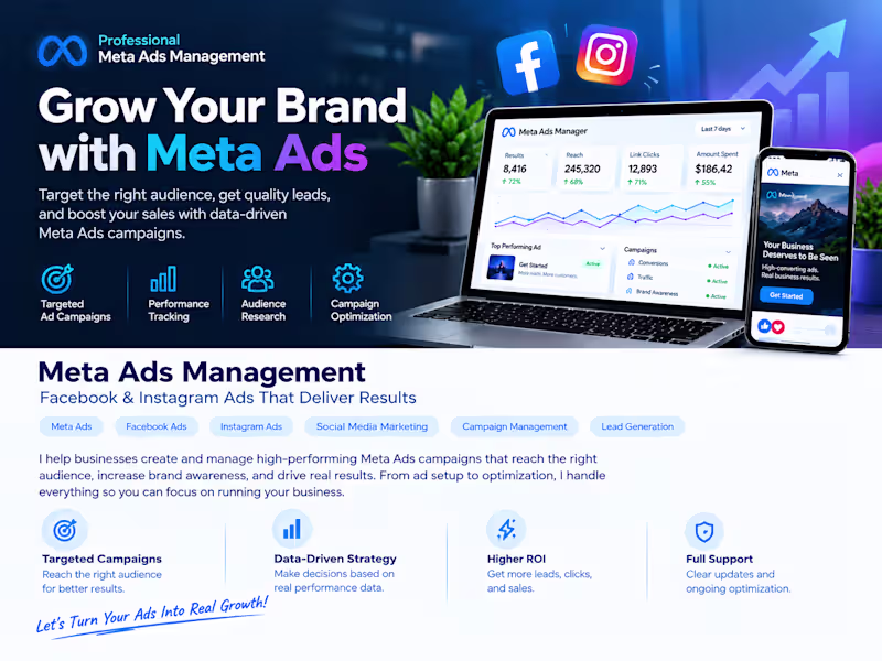 Cover image for I Will Set Up and Manage Facebook & Instagram Meta Ads Campaigns