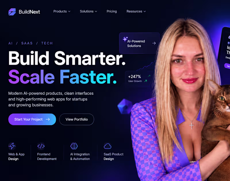 Cover image for AI / SaaS / Tech Landing Page Design