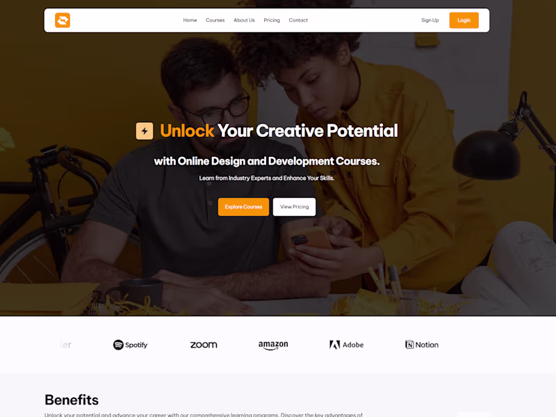 Cover image for Online Learning Platform Website