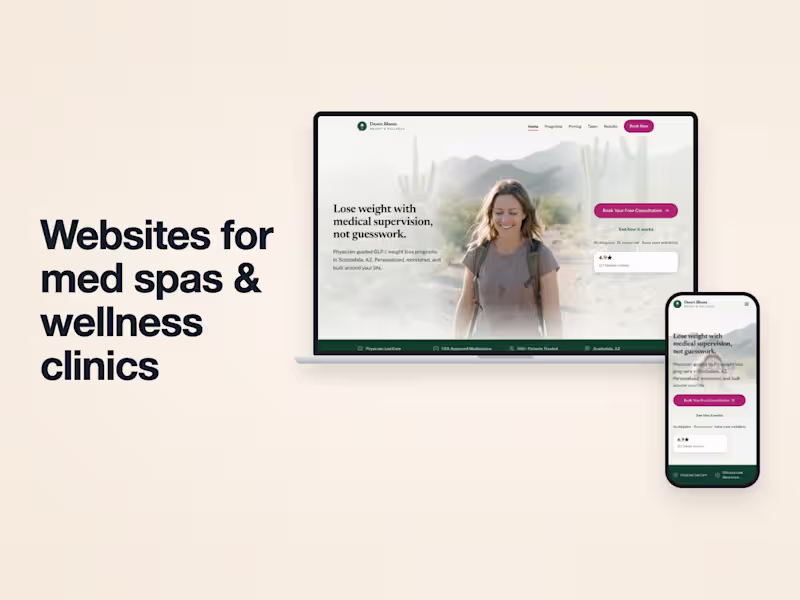 Cover image for Fast med spa website for aesthetic or weight loss clinics