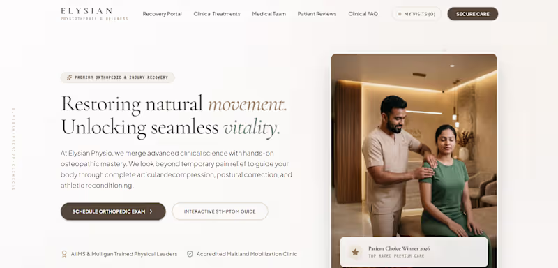 Cover image for Designed a premium physiotherapy and