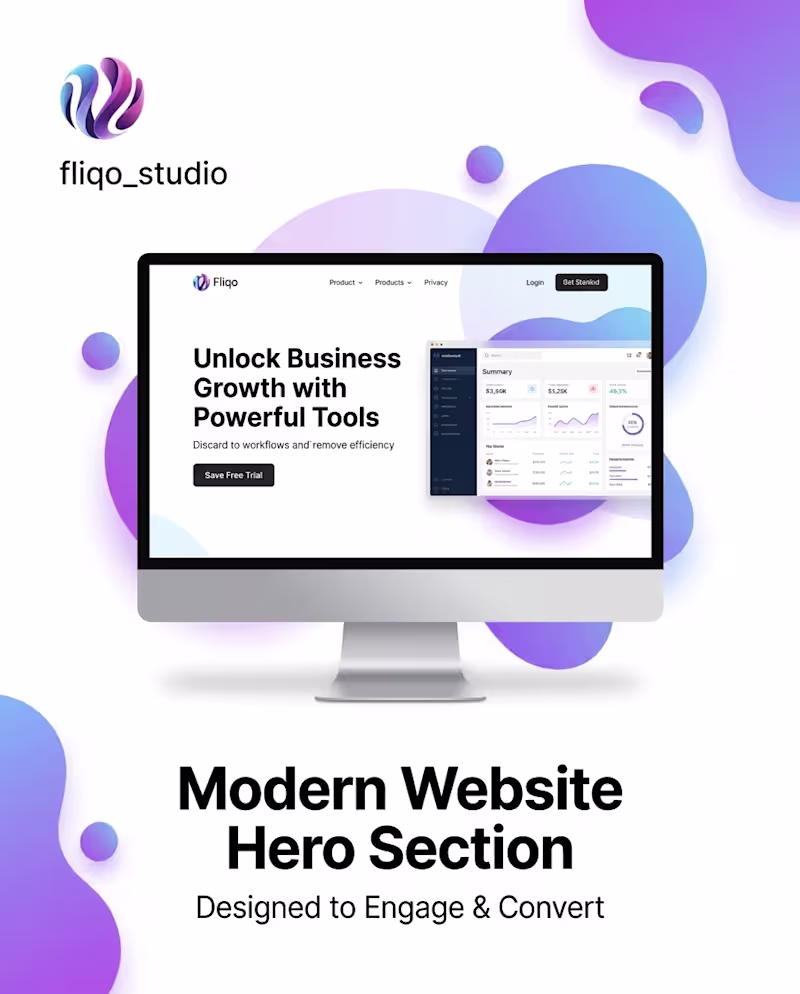 Cover image for Modern Website Hero Section
✨ First