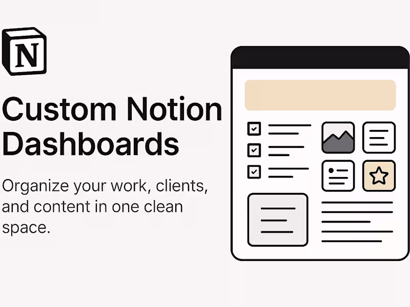 Cover image for Custom Notion Dashboards for Freelancers, Creators & Small Teams