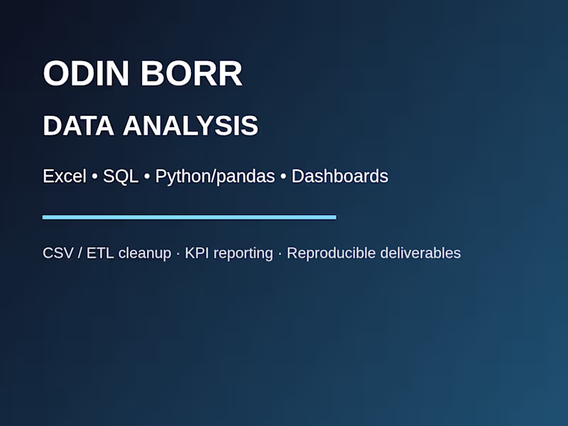 Cover image for Odin Borr — Data Analysis, Websites & SEO