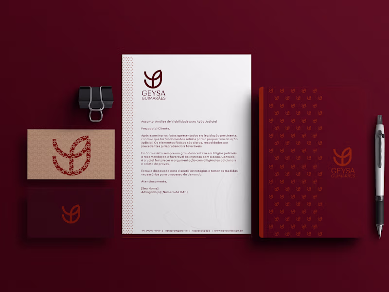 Cover image for Brand and visual Identity | Lawyer Geysa Guimarães