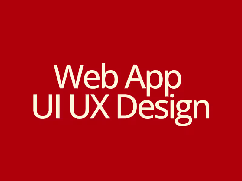 Cover image for Web App UI UX Design
