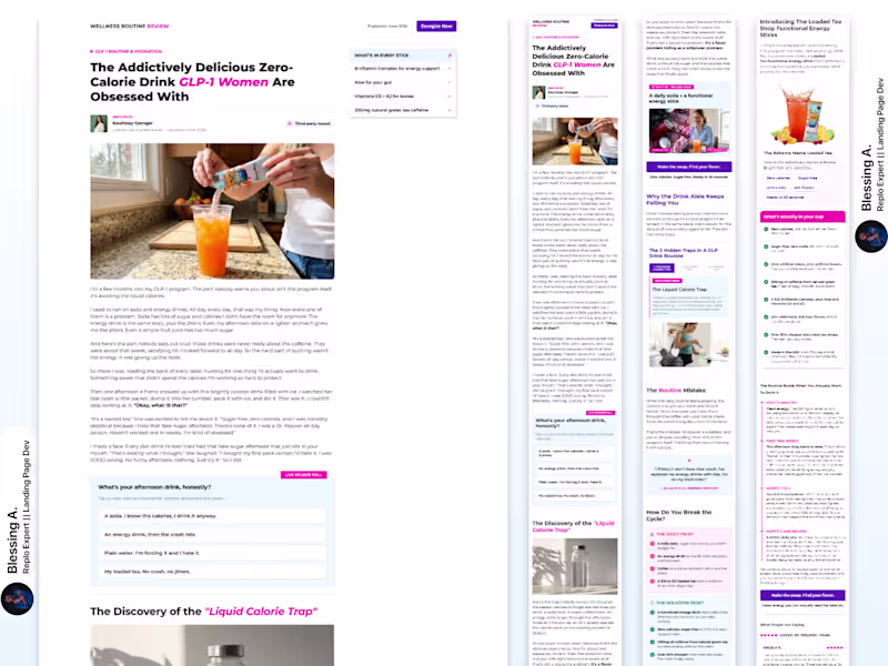 Cover image for Advertorial page built for conversion