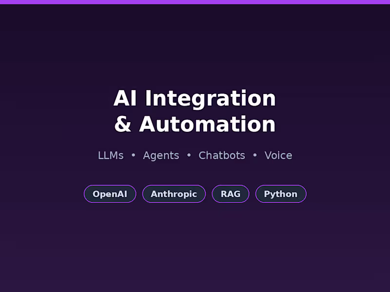 Cover image for AI Integration, Automation & Data Engineering