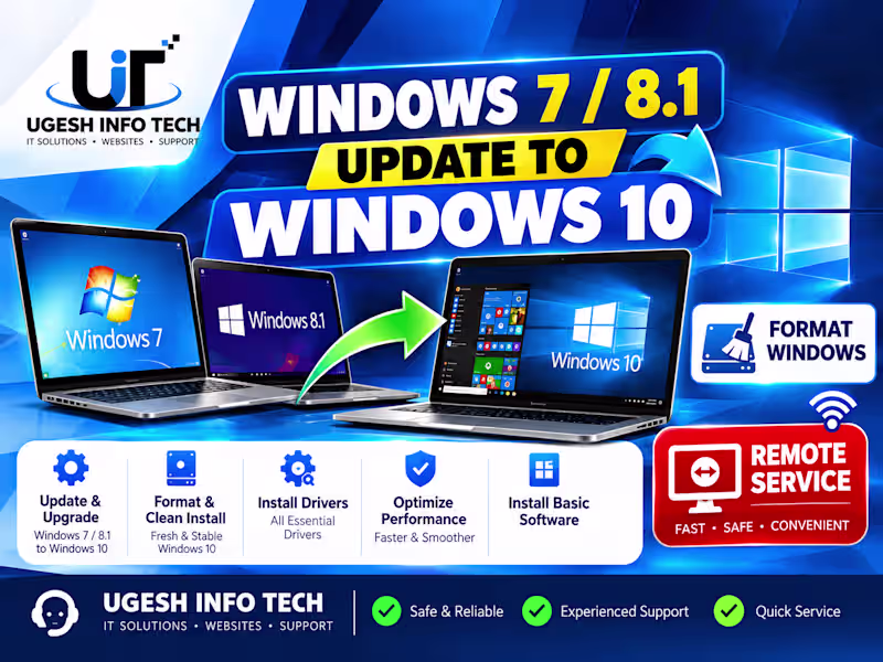 Cover image for Windows 7,8,10,11 Install, Upgrade Format & Reinstallation.