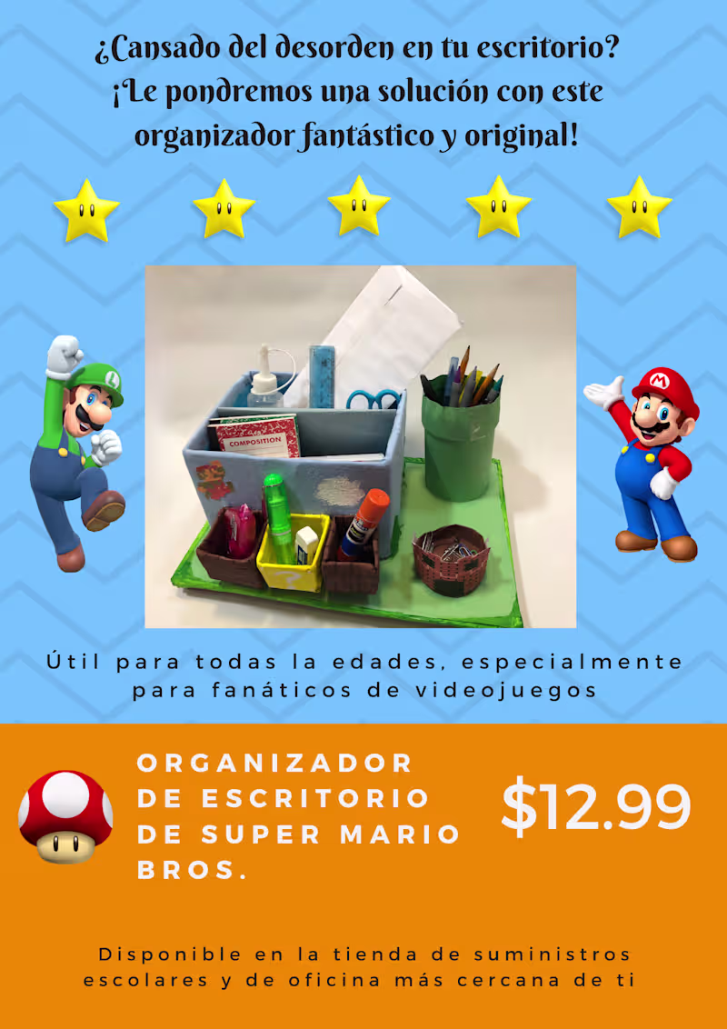 Cover image for Super Mario Bros. desk organizer ad flyer