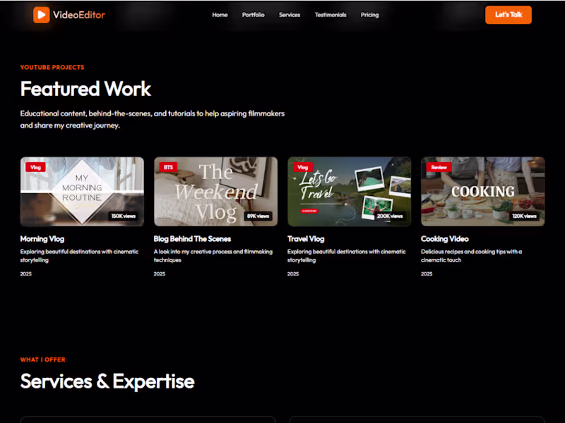 Cover image for Portfolio website for video editors