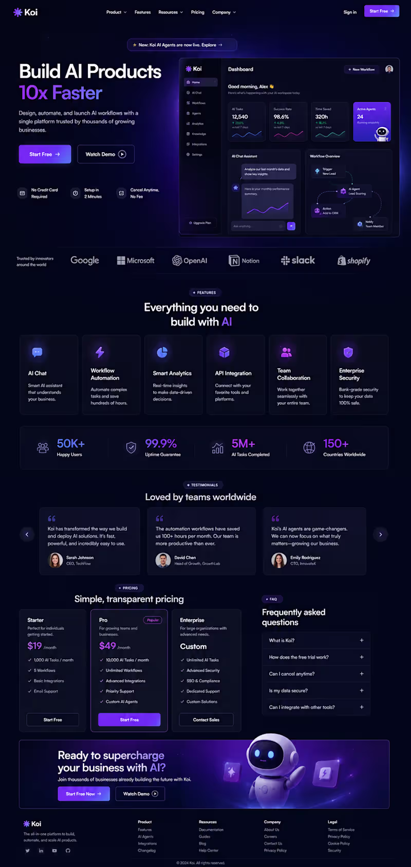 Cover image for AI SaaS Landing Page 😍