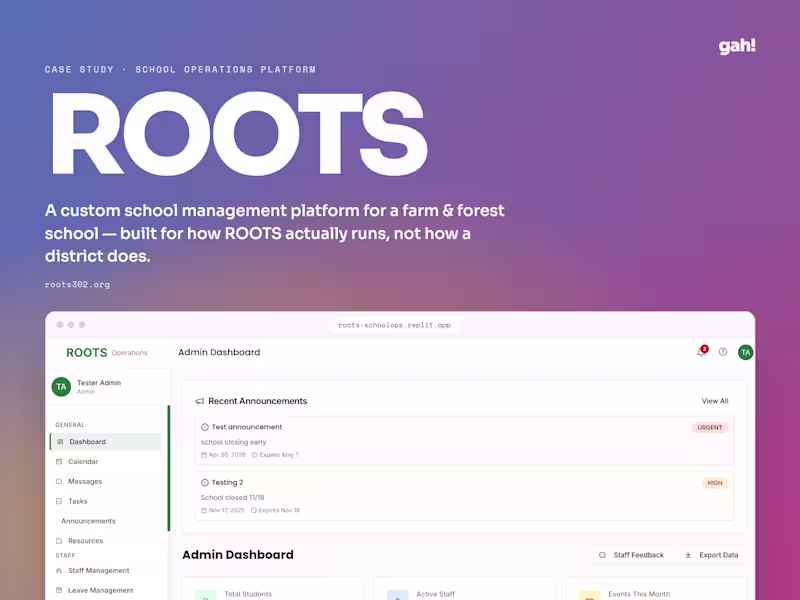 Cover image for ROOTS School Admin Portal