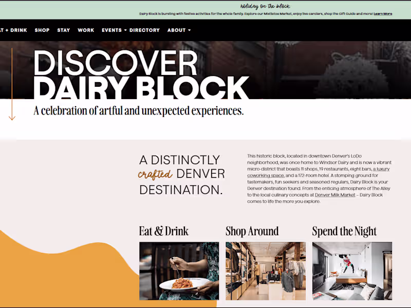 Cover image for Dairy Block - Downtown Denver Restaurants, Shops, Hotel