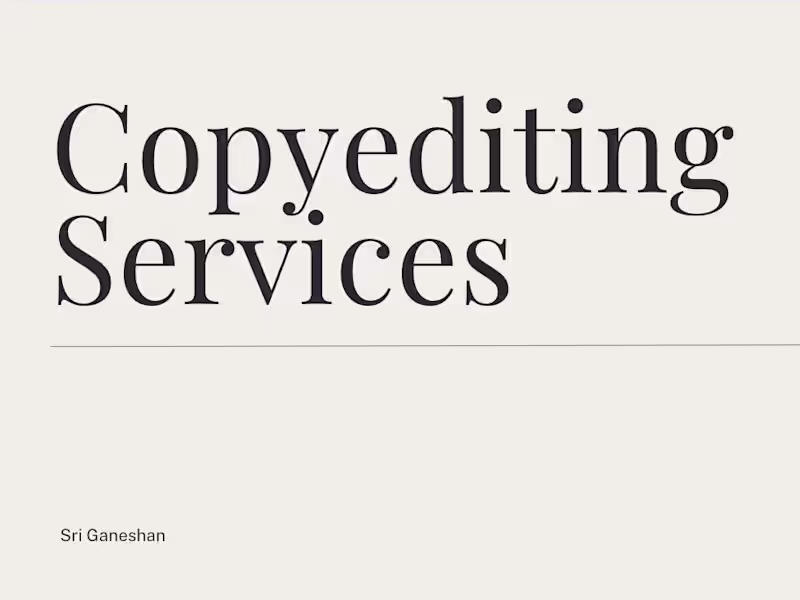 Cover image for Professional Copy Editing Services