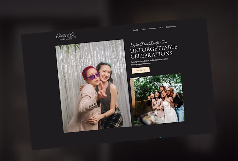 Cover image for Christy & Co photo booths website design