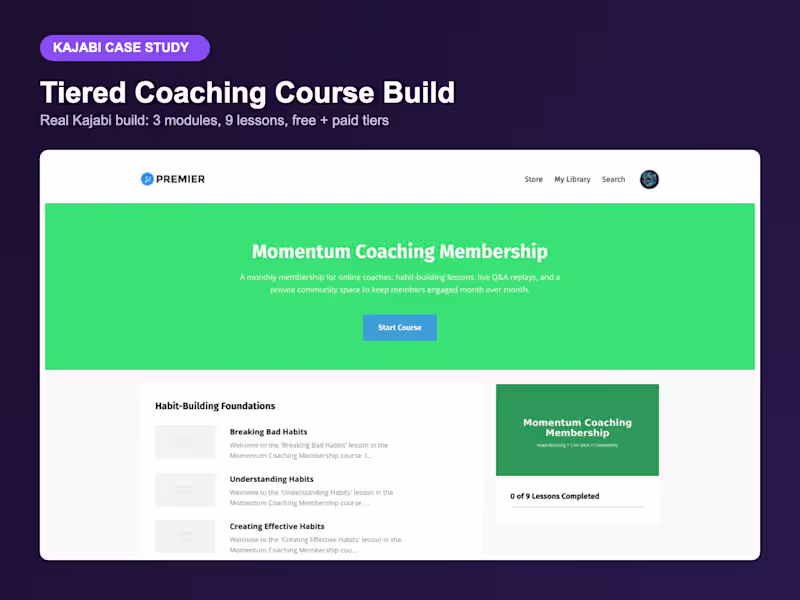Cover image for Kajabi Membership, Course & Email Automation Build