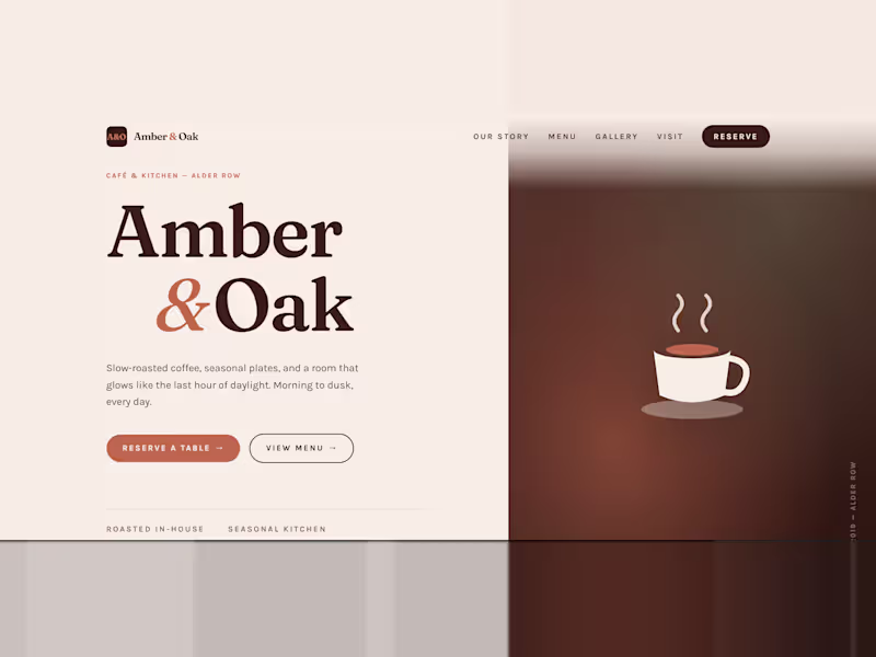 Cover image for A fully custom concept site built for a boutique café/restau...