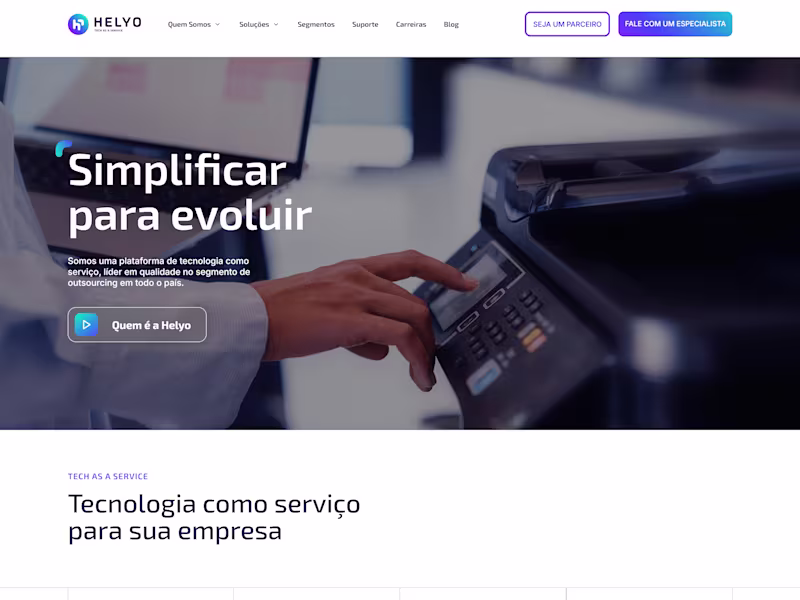 Cover image for New website for Helyo, technology