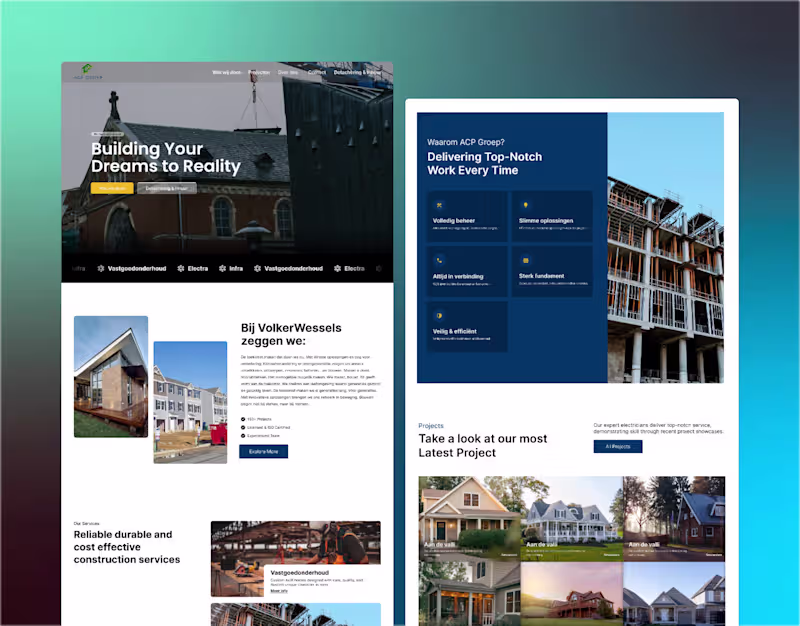Cover image for Modern Construction Company Website Design