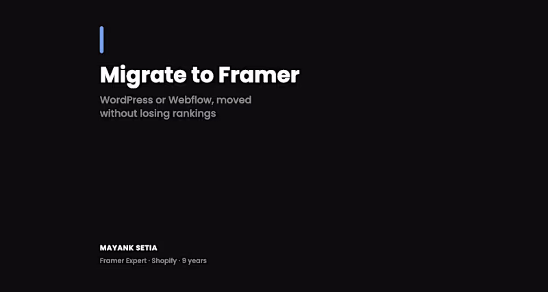 Cover image for WordPress or Webflow to Framer Migration