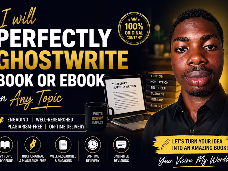 Cover image for I will perfectly ghostwrite book or ebook writer on any topic