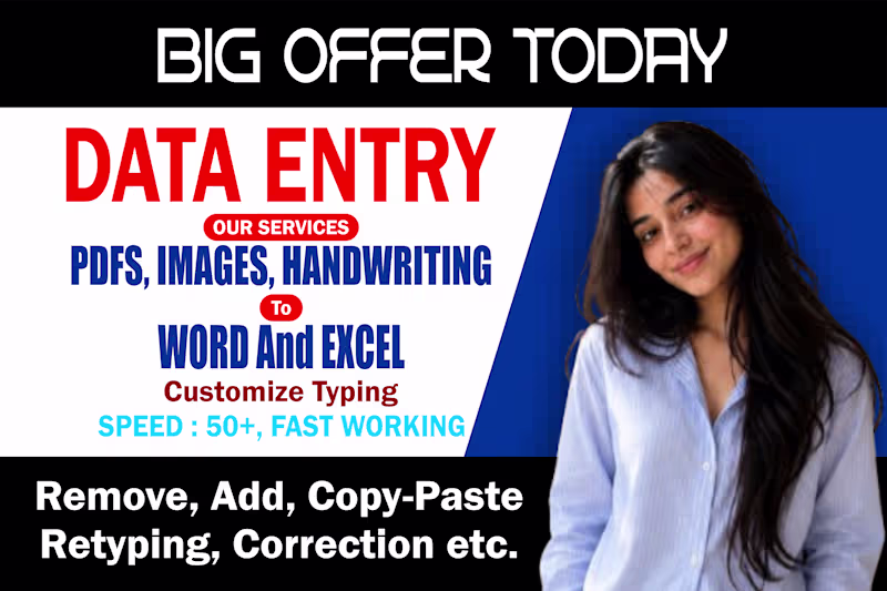 Cover image for I will handwriting,images and scanned docs to word, excel and PD