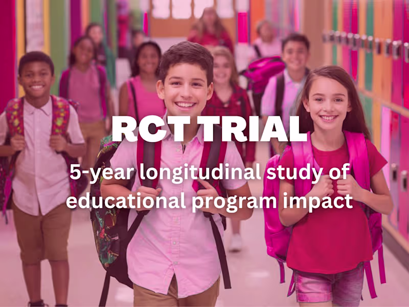 Cover image for 5-Year Randomized Control Trial (RCT): Federally Funded by EIR