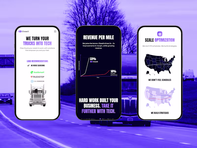 Cover image for Website UI & Custom Illustrations for an AI Trucking Platform