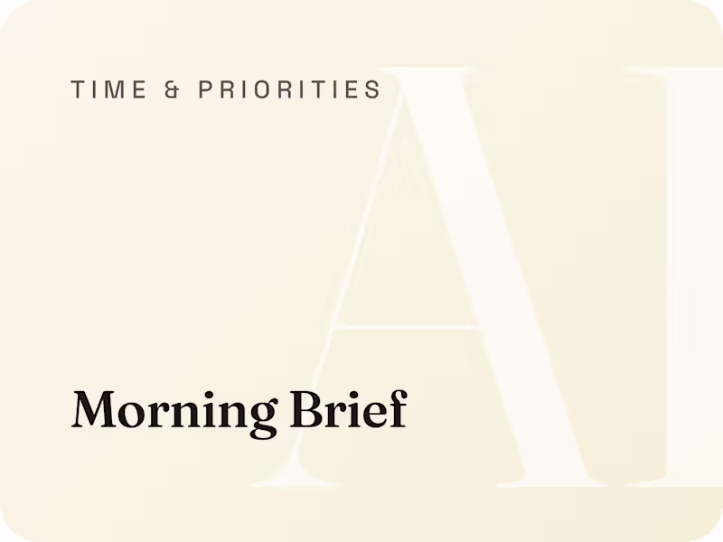 Cover image for Morning Brief: a scheduled Claude briefing before the work day