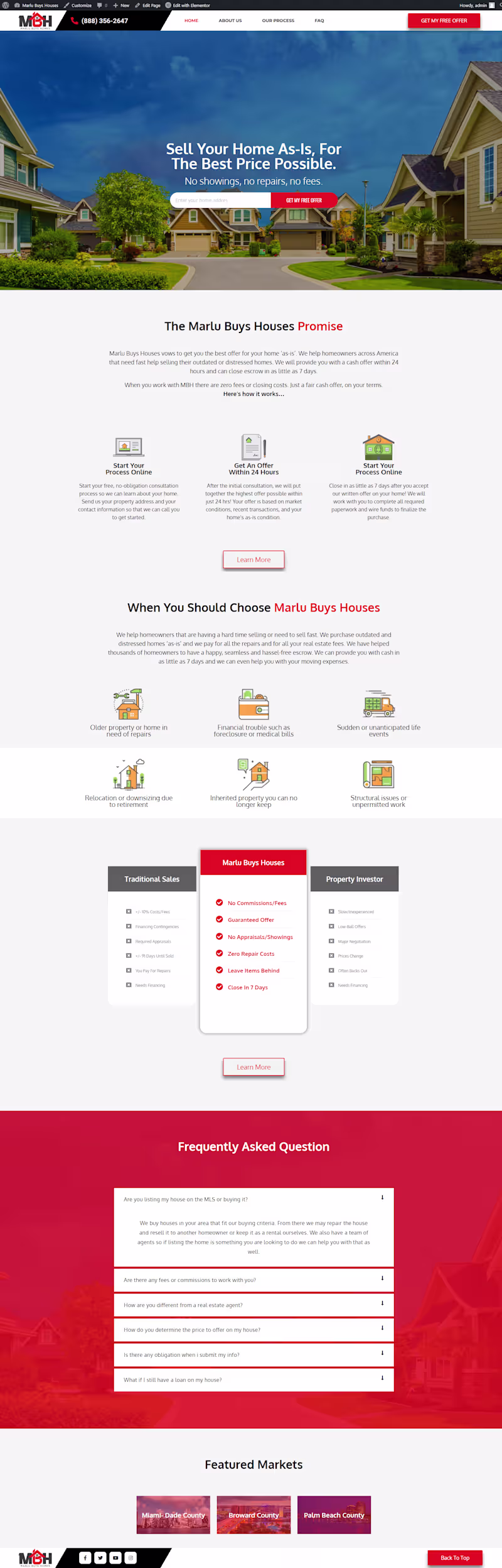 Cover image for Real Estate Landing Page — Marlu Buys Houses