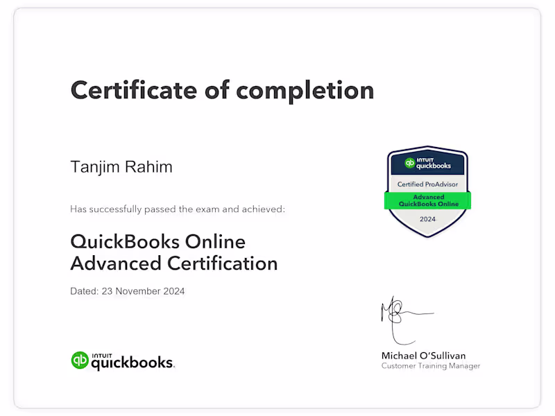 Cover image for Certified Quickbooks ProAdvisor