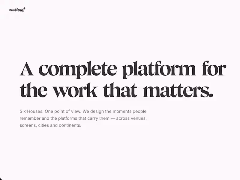 Cover image for Modernist — Creative Agency Platform
Corporate