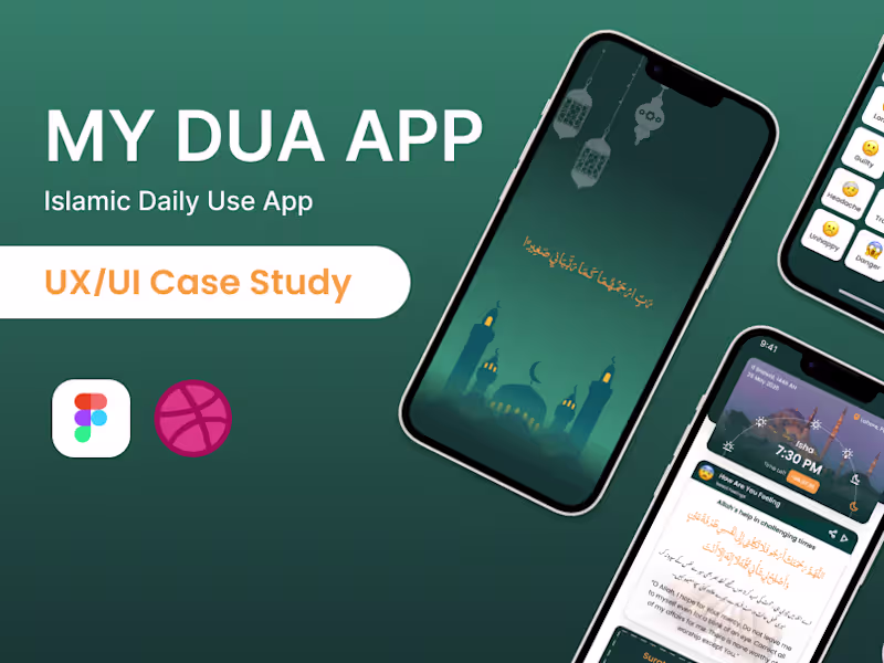 Cover image for My Dua Islamic App UI/UX Case Study