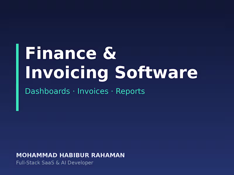 Cover image for Finance & Invoicing Dashboard Software
