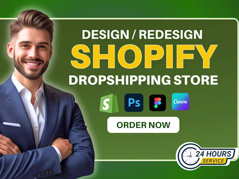 Cover image for I will build shopify website, redesign  dropshippin store