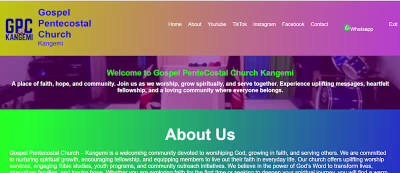 Cover image for Church Website I developed for