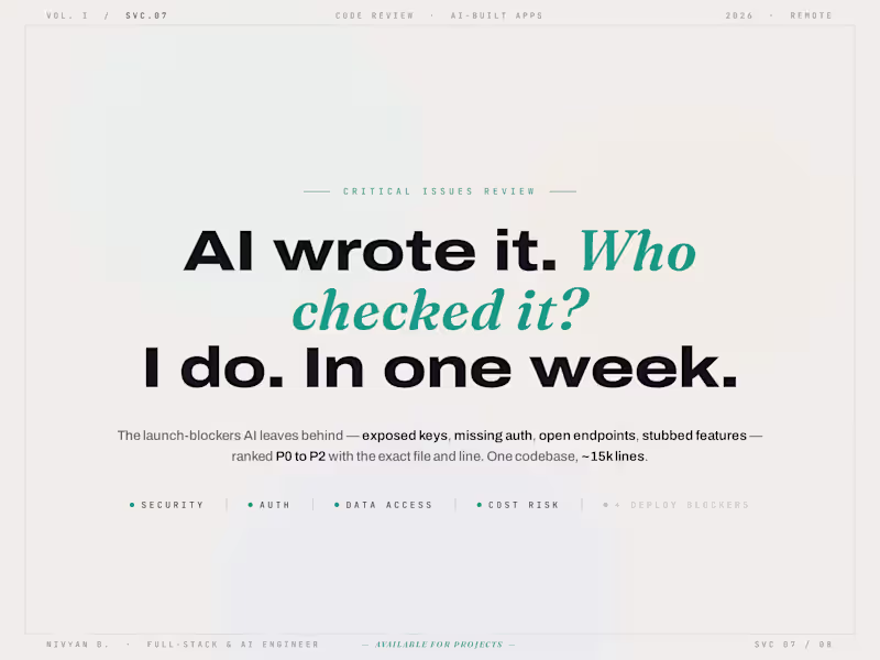Cover image for AI-Generated App Review: Find What Breaks Before You Launch
