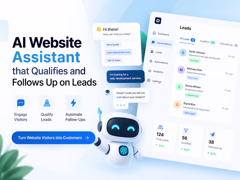 Cover image for AI Website Assistant that Qualifies and Follows Up on Leads