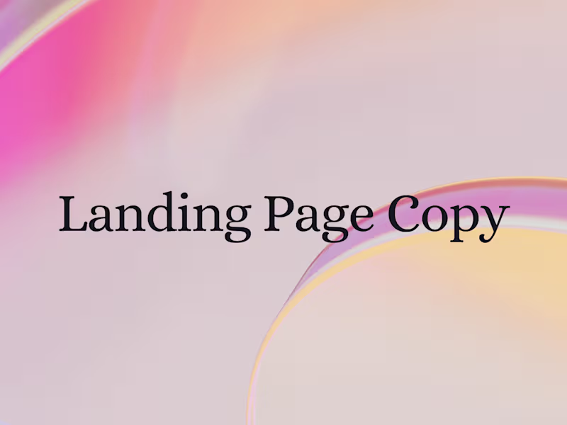 Cover image for Landing page copy