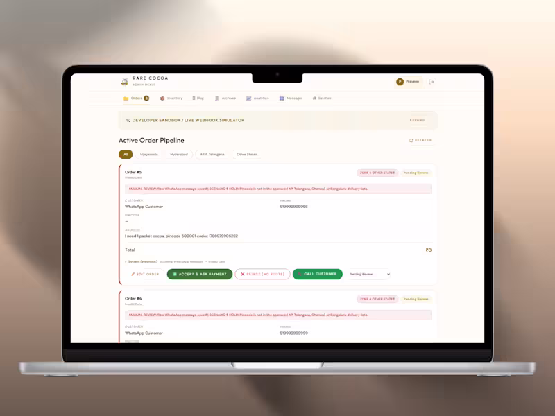 Cover image for End-to-End WhatsApp Order Automation Engine