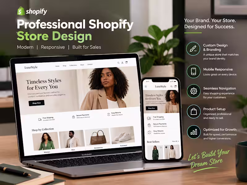 Cover image for Shopify Store Design & Professional E-commerce Setup