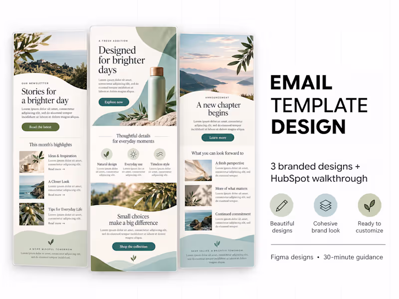 Cover image for 3 Email Designs in Figma + HubSpot Walkthrough