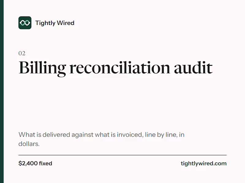 Cover image for Billing reconciliation audit