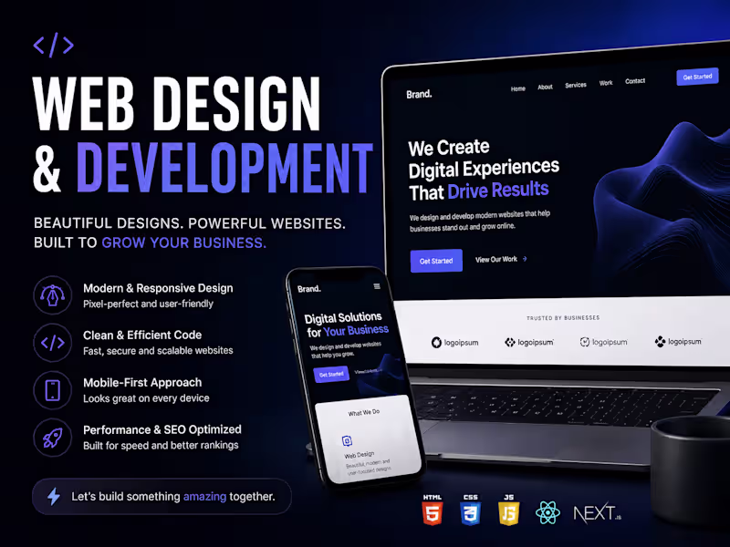 Cover image for Website design and Development.