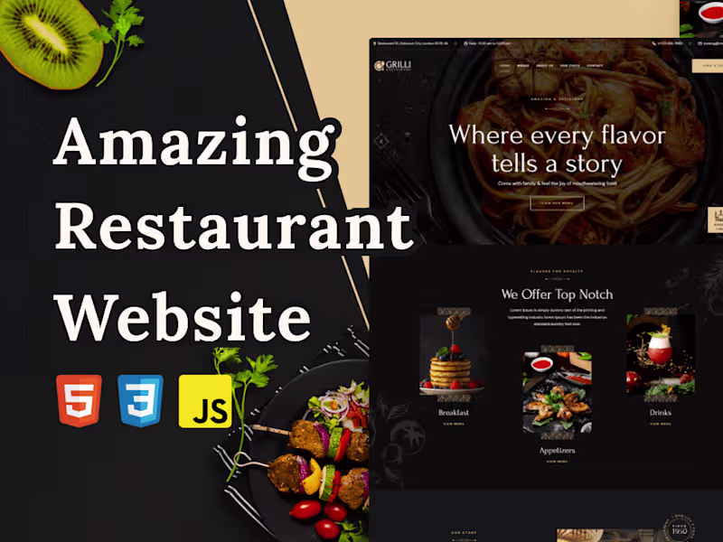 Cover image for JavaScript Restaurant Web page