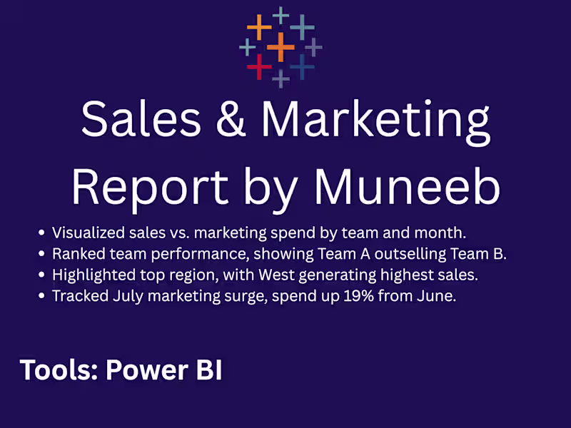 Cover image for Sales & Marketing Report by Muneeb