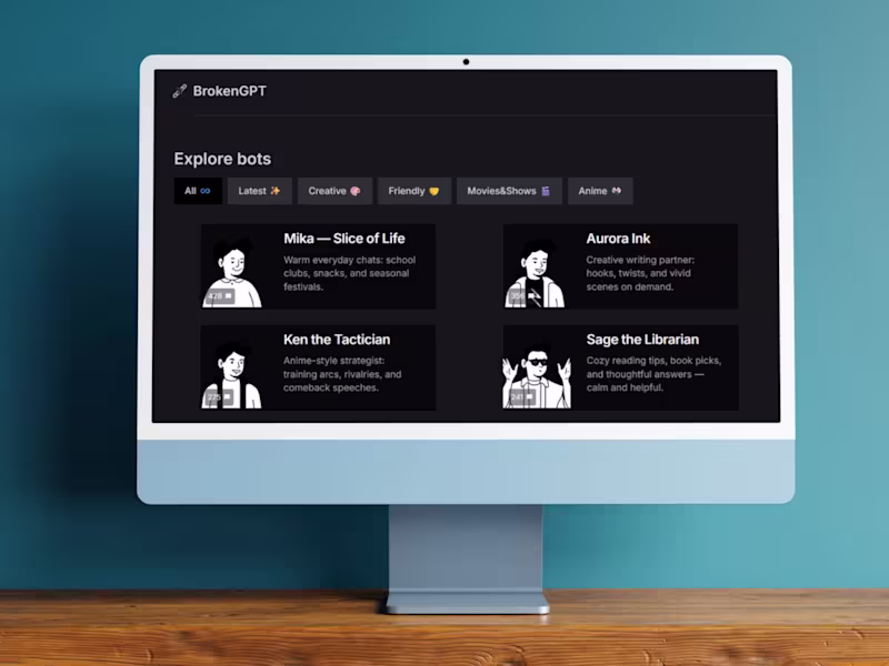 Cover image for BrokenGPT — Full-Stack AI Chat Platform